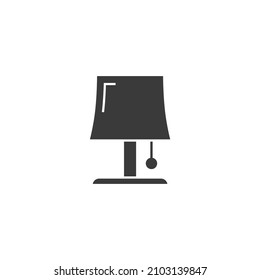 El símbolo vectorial de la lámpara del escritorio está aislado en un fondo blanco. Color del icono de la lámpara de escritorio editable.