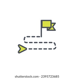 Vector sign of the destination symbol isolated on a white background. icon color editable.