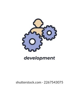 Vector sign development symbol is isolated on a white background. icon color editable.