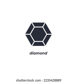 Vector sign diamond symbol is isolated on a white background. icon color editable.