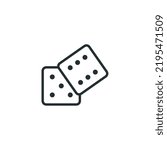 Vector sign of dice symbol is isolated on a white background. dice icon color editable.