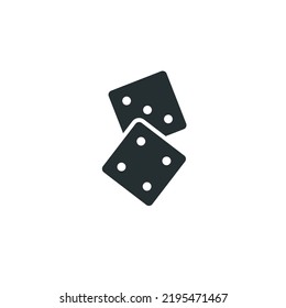 Vector sign of dice symbol is isolated on a white background. dice icon color editable.