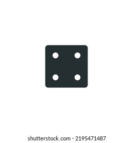 El símbolo vectorial de los dados está aislado en un fondo blanco. color de icono de dados editable.