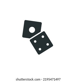 Vector sign of dice symbol is isolated on a white background. dice icon color editable.