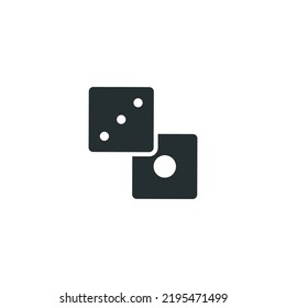 Vector sign of dice symbol is isolated on a white background. dice icon color editable.