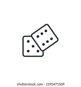 Vector sign of dice symbol is isolated on a white background. dice icon color editable.