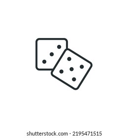 Vector sign of dice symbol is isolated on a white background. dice icon color editable.