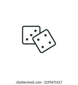 Vector sign of dice symbol is isolated on a white background. dice icon color editable.