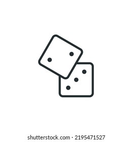 Vector sign of dice symbol is isolated on a white background. dice icon color editable.