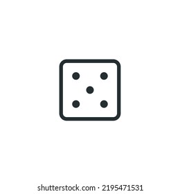 Vector sign of dice symbol is isolated on a white background. dice icon color editable.