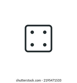 Vector sign of dice symbol is isolated on a white background. dice icon color editable.