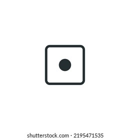 El símbolo vectorial de los dados está aislado en un fondo blanco. color de icono de dados editable.