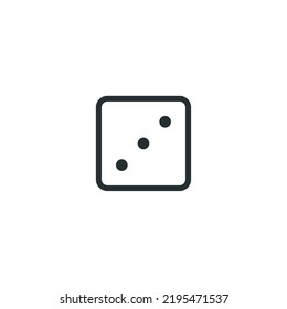 Vector sign of dice symbol is isolated on a white background. dice icon color editable.
