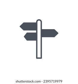 Vector sign of the direction signs symbol isolated on a white background. icon color editable.