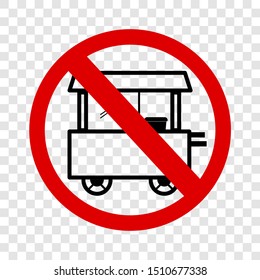 Vector sign, Do Not Selling with Cart at this area, at transparent background
