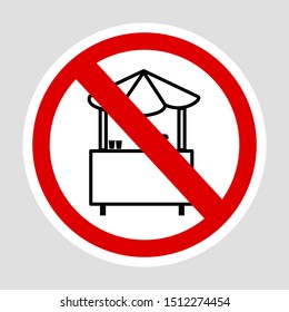 Vector sign, Do Not Selling with Cart at this area, at gray background
