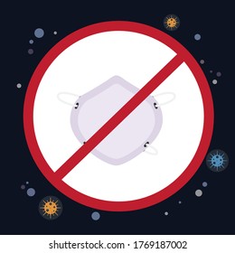 Vector of sign do not wear a mask.