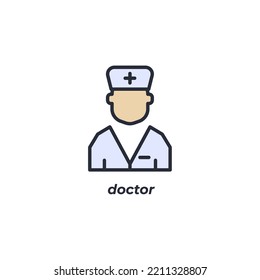 Vector sign doctor symbol is isolated on a white background. icon color editable.