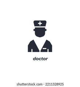 Vector sign doctor symbol is isolated on a white background. icon color editable.