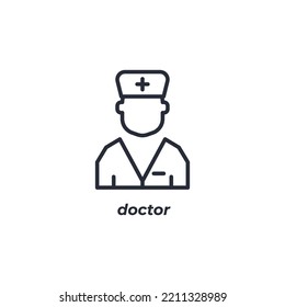 Vector sign doctor symbol is isolated on a white background. icon color editable.