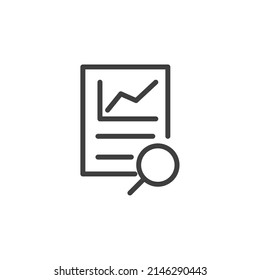 Vector sign of the Document like auditing symbol is isolated on a white background. Document like auditing icon color editable.