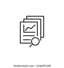 Vector sign of the Document like auditing symbol is isolated on a white background. Document like auditing icon color editable.