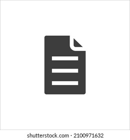 El signo vectorial del símbolo del documento está aislado en un fondo blanco. color del icono de documento modificable.