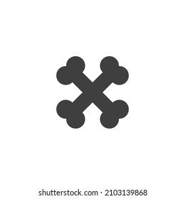 El signo vector del símbolo óseo del perro se aísla sobre un fondo blanco. color de icono de hueso de perro editable.