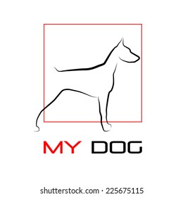 Vector sign dog, doberman