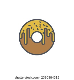 Vector sign of the donut symbol isolated on a white background. icon color editable.