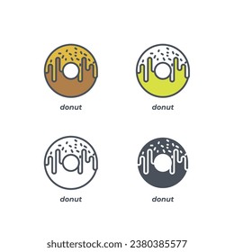 Vector sign of the donut symbol isolated on a white background. icon color editable.