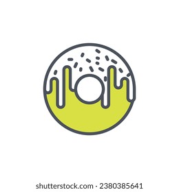 Vector sign of the donut symbol isolated on a white background. icon color editable.