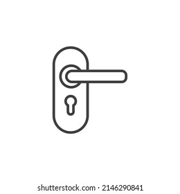 Vector sign of the door handle symbol is isolated on a white background. door handle icon color editable.