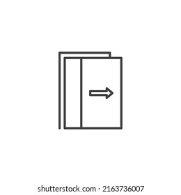 El símbolo vectorial de la puerta está aislado en un fondo blanco. color de icono de puerta editable.