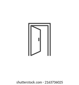 Vector sign of the door symbol is isolated on a white background. door icon color editable.