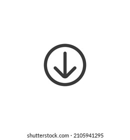 Vector sign of the download symbol is isolated on a white background. download icon color editable.