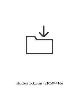 El signo vectorial del símbolo de descarga está aislado en un fondo blanco. color del icono de descarga editable.
