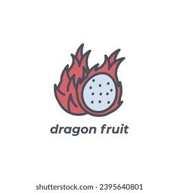 Vector sign of the dragon fruit symbol isolated on a white background. icon color editable.