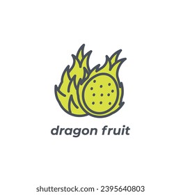 Vector sign of the dragon fruit symbol isolated on a white background. icon color editable.