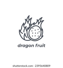 Vector sign of the dragon fruit symbol isolated on a white background. icon color editable.