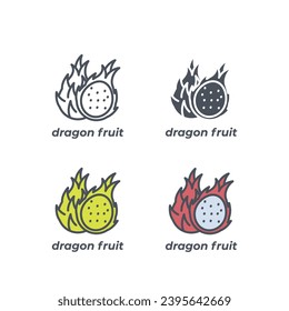 Vector sign of the dragon fruit symbol isolated on a white background. icon color editable.