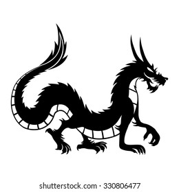 Vector sign. Dragon isolated on white background.