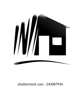 Vector sign draw a house