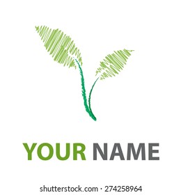 Vector sign drawing abstract green environment