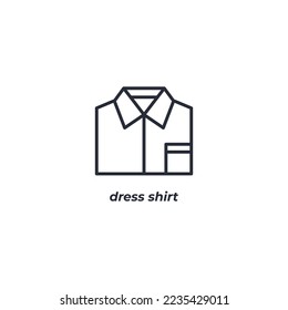 Vector sign dress shirt symbol is isolated on a white background. icon color editable.