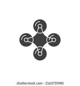 Vector sign of the Drone symbol is isolated on a white background. Drone icon color editable.