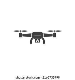 El signo vectorial del símbolo Drone está aislado en un fondo blanco. Color del icono del dron editable.