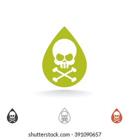 Vector sign. Drop skull. Poison symbol.