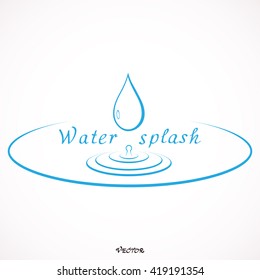 Vector sign drop of water. Water Droplets Logo.