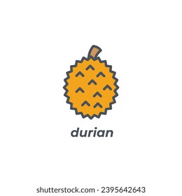 Vector sign of the durian symbol isolated on a white background. icon color editable.